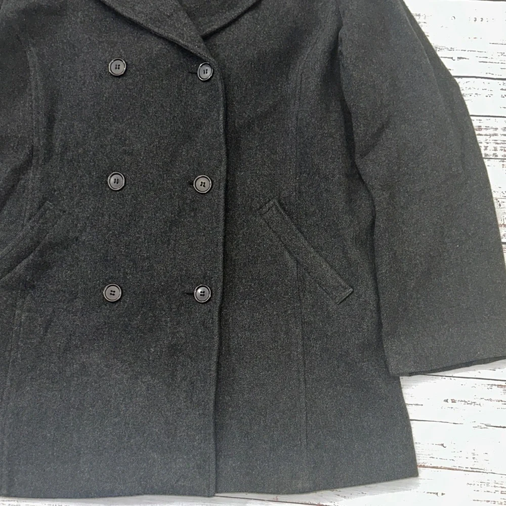 Jason Kole Charcoal Hooded Pea Coat Sz. 14